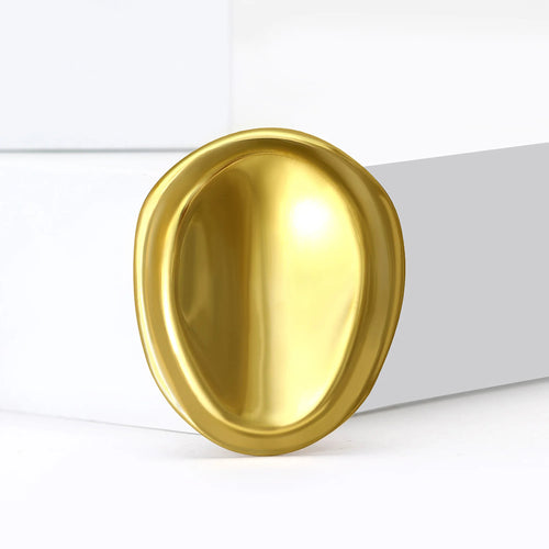 Stainless Steel Irregular Ring Brooches for Women Unisex Glossy