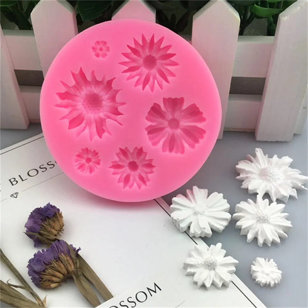 3D Flower Silicone Molds Fondant Craft Cake Candy Chocolate Sugarcraft