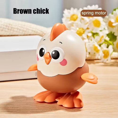 Novelty Clockwork Cartoon Jumping Chicken Toy,Interactive Crawling Toy