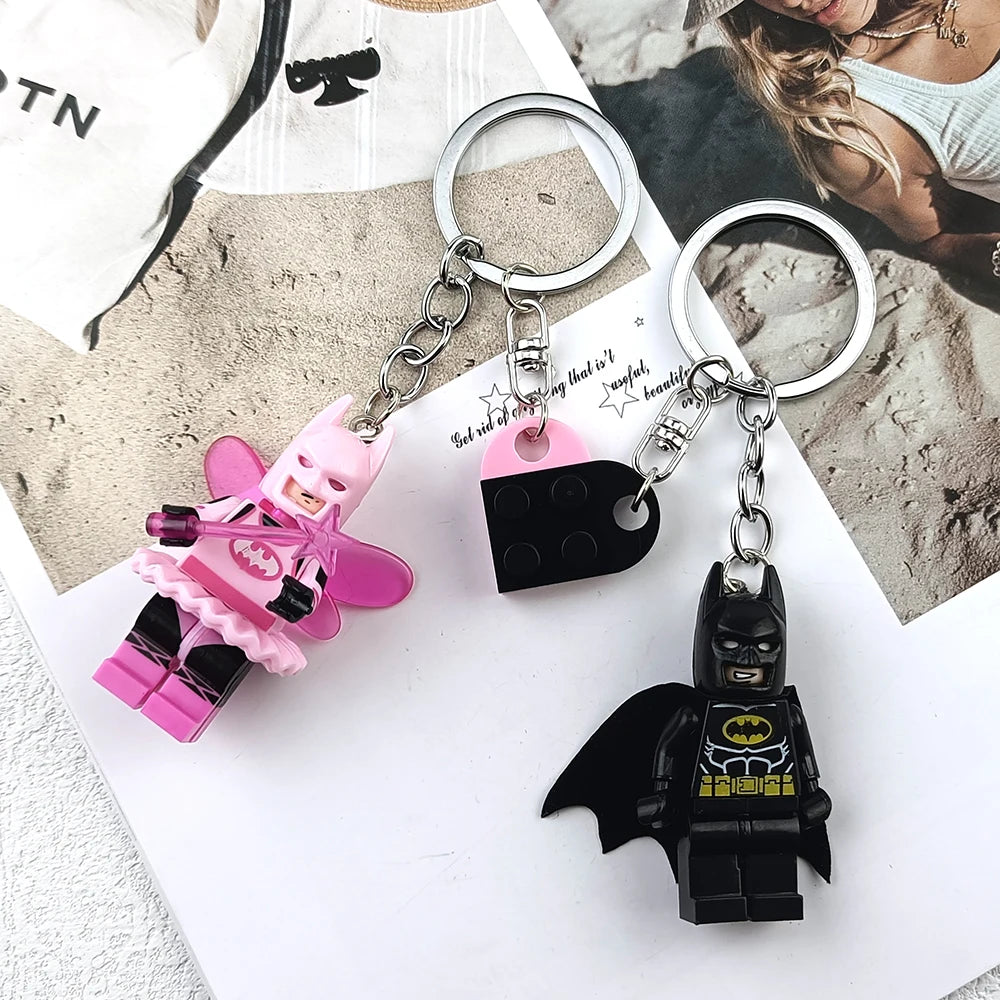 2pcs Beautiful Handmade 3D Bat Couple Keychain Fairy Figure Pendant