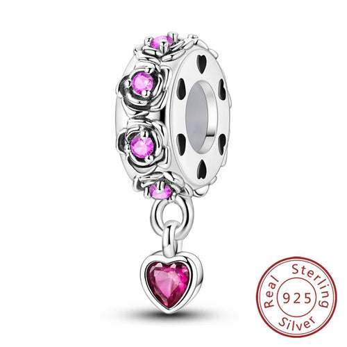 Fit Original Charms Beads 925 Sterling Silver Clip Charms Zircon