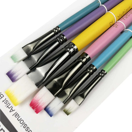 Yutiars Professional Artist Paint Brush Set - 6/24 PCS, Nylon Bristles