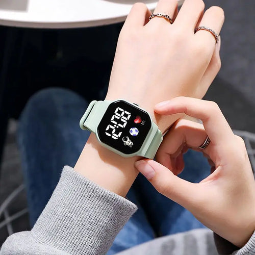 Kids Watch Sport LED Digital Watches Football Silicone Strap