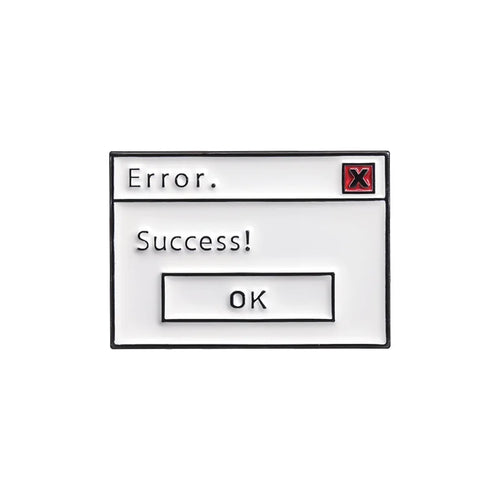 Computer Erro Message Enamel Pins Windows Xp Task Failed Successfully