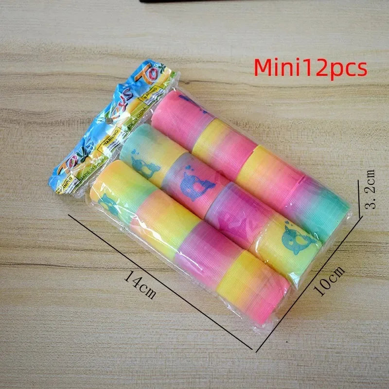 24PCS Rainbow Magic Springs Circle Toys Kids Birthday Party Favors