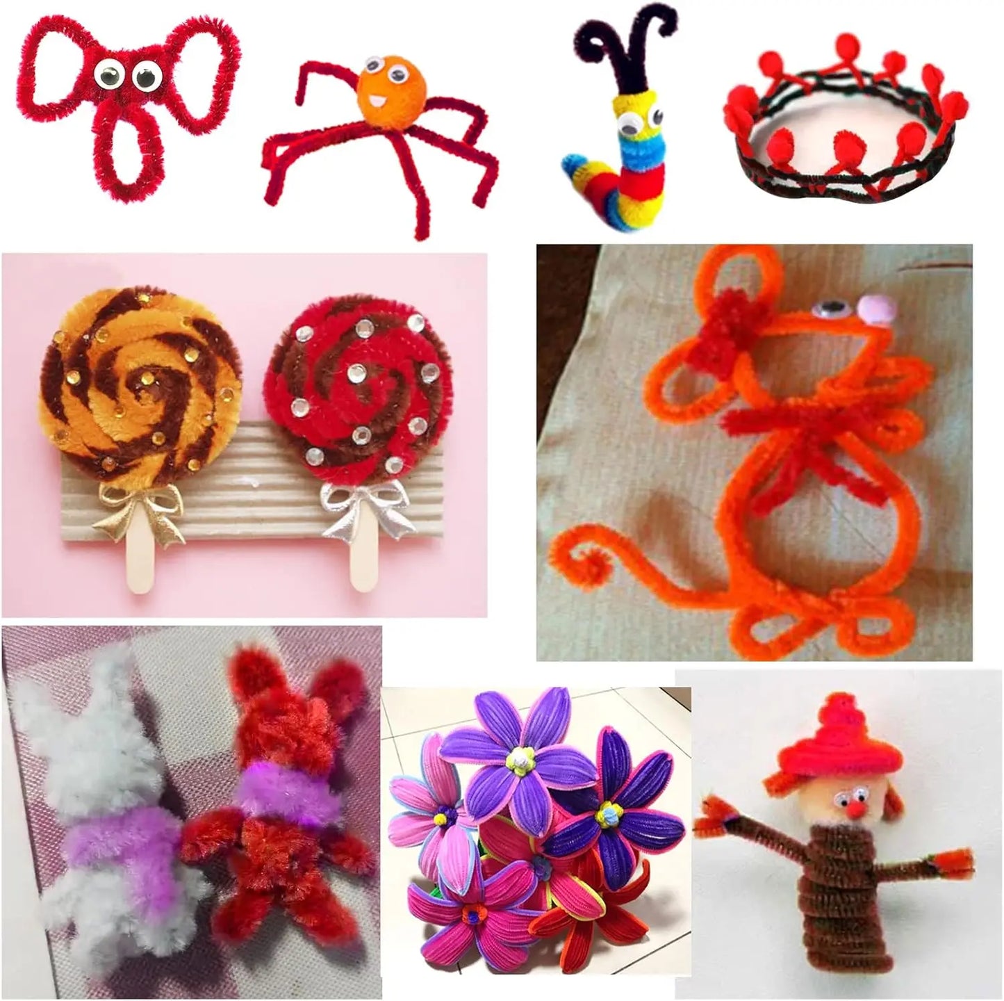 100/200/300 Pcs Creative Crafting Pipe Cleaners Supplies for DIY