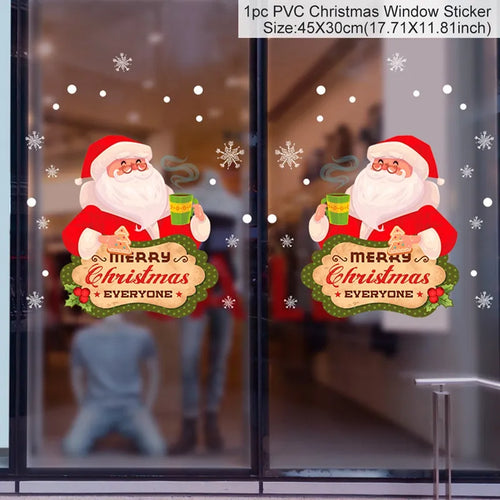 Christmas Window Sticker Merry Christmas Decorations For Home 2023