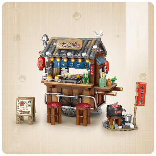 Street View Series Building blocks Izakaya Shaved Ice Shop Takoyaki