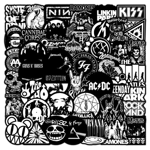 55 Pcs Rock Band Stickers - Cool Music-Themed Decals for Guitars,