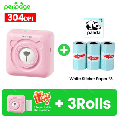 300DPI Peripage A6 58mm Mini Bluetooth Notes Label Sticker Printer