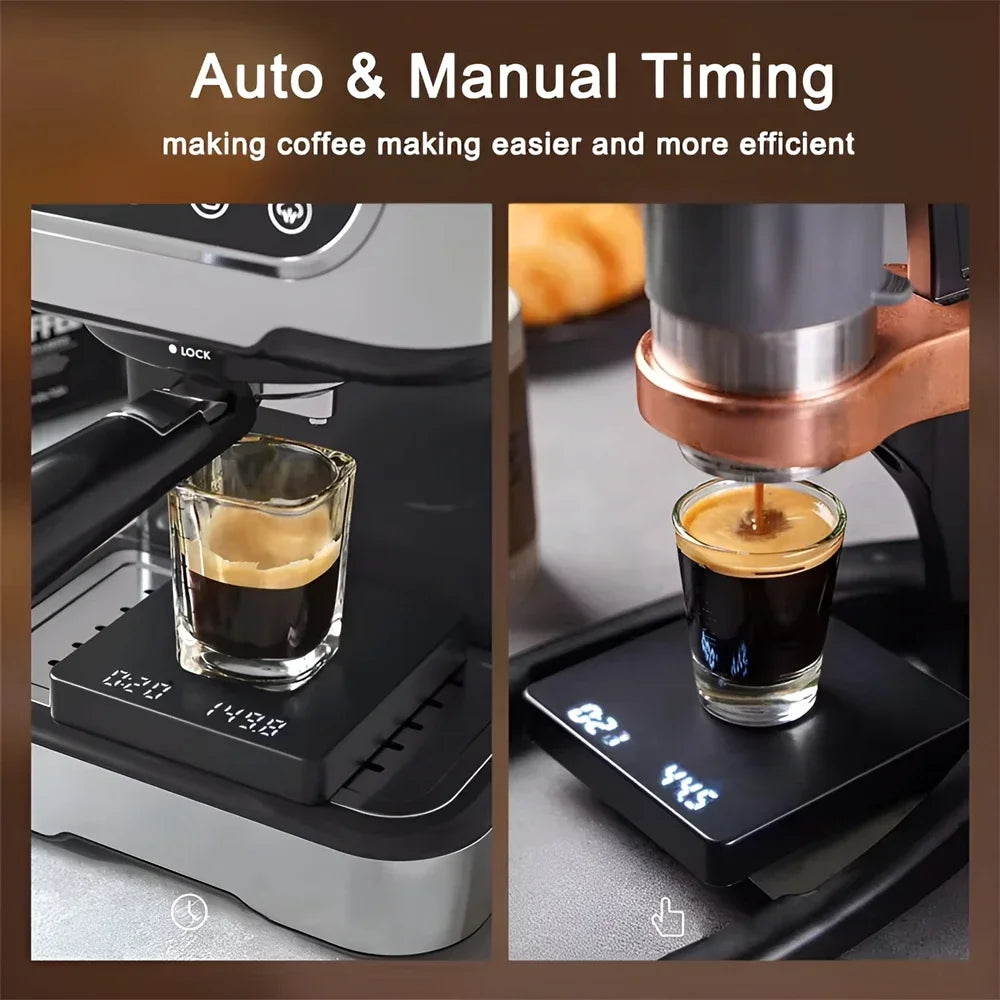 1Set Electronic Coffee Scale with Silicone Pad Digital Coffee Scale