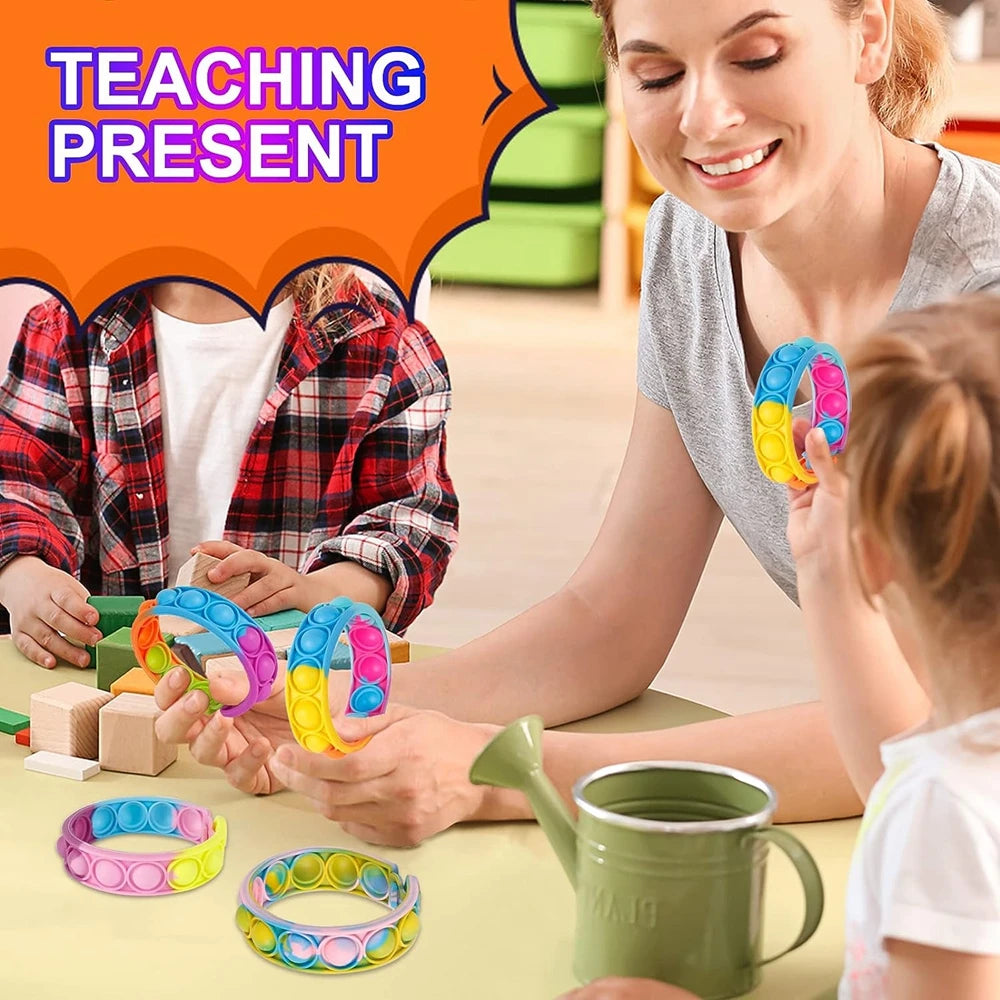 24/72pcs PCS Fidget Toys Pop Bracelet Party Favors Stress Relief