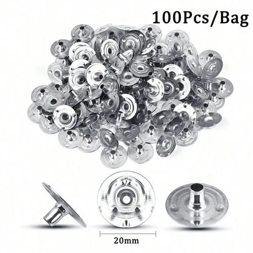 1 Roll Candle Cotton Wicks +100pcs Metal Candle Wick Sustainer Tabs