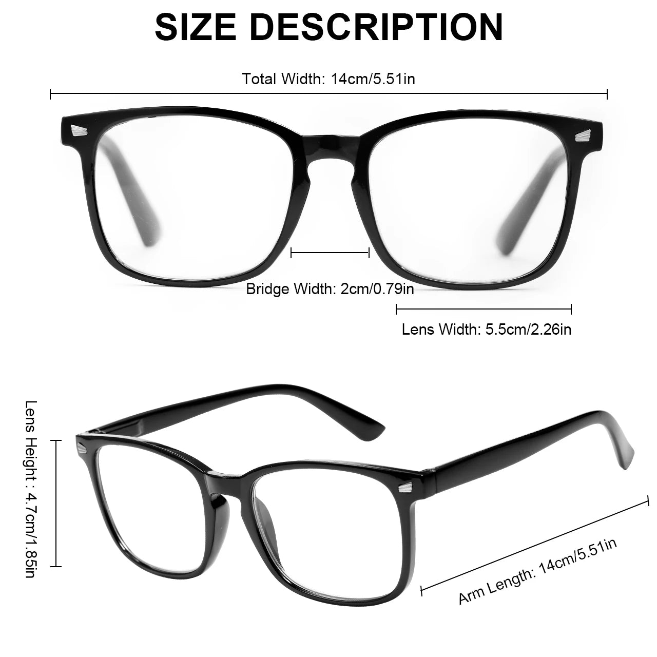 1/2/3/4/5PCS VOPHA Auto-Focus Reading Glasses Lightweight PC Frame,