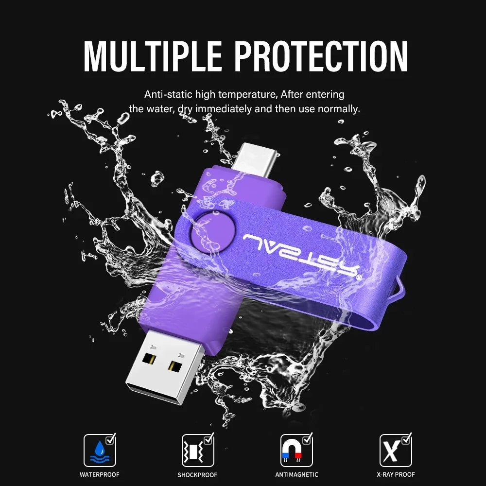 TYPE-C USB Flash Drive 128GB Real Capacity Pen Drive 64GB Free Key