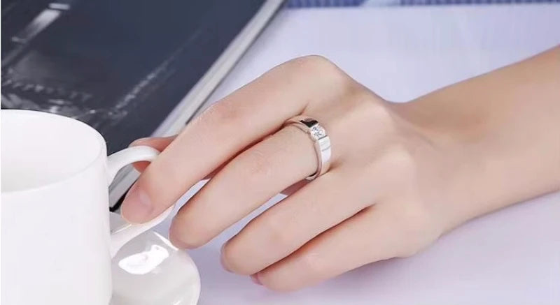 Charm 925 Sterling Silver Rings For Women Shining crystal size