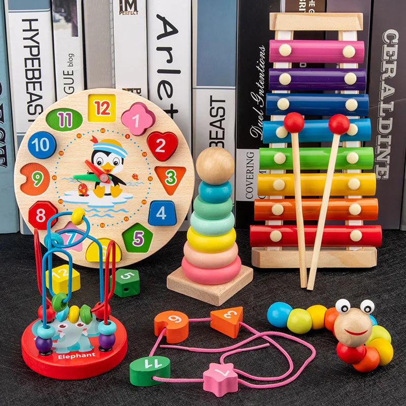 Montessori Baby Toys Kids 3D Wooden Puzzles Early Learning Baby Games