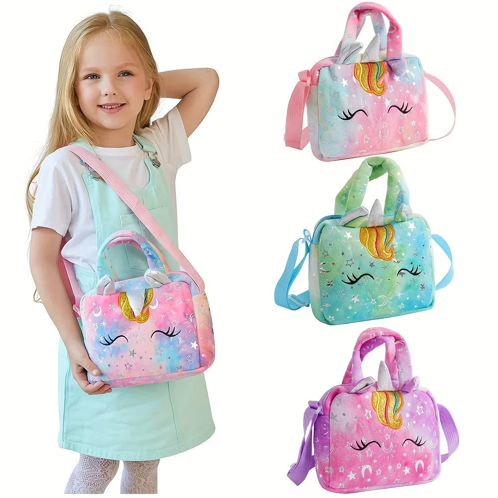 Sweet Unicorn Handbags For Girls Lovely Kids Crossbody Bag Children