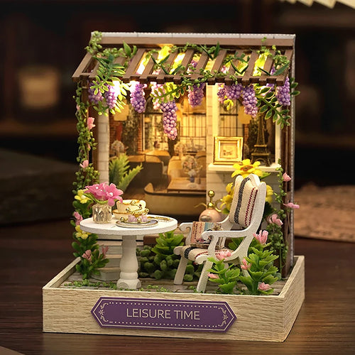 DIY 3D Puzzles Wooden Toy Miniature Dollhouse Handmade Doll House