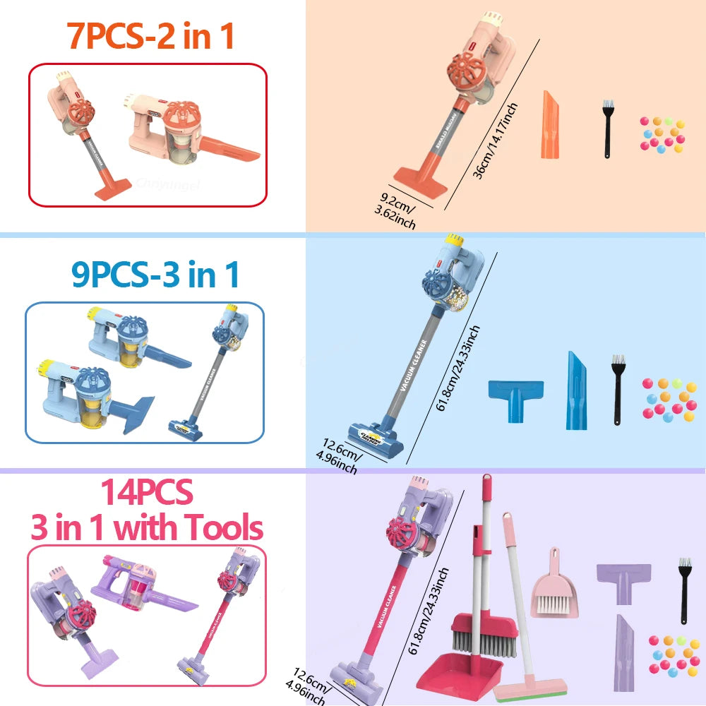 Kids Simulation Electric Vacuum Cleaner Cleaning Set for Toddlers Role