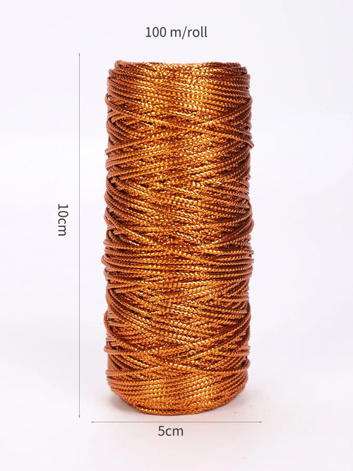 1.5mm 100M Gold Silver Macrame Cord Rope String for Sewing DIY Rope