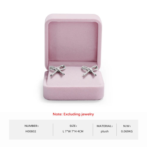Oirlv Velvet Ring Box Pink Earring Jewelry Box Necklace Bracelet