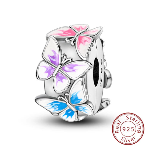Fit Original Charms Beads 925 Sterling Silver Clip Charms Zircon