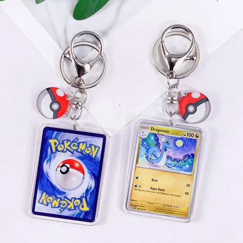Pokémon Card Cute Acrylic Car Keychain Accessories Pikachu Charizard