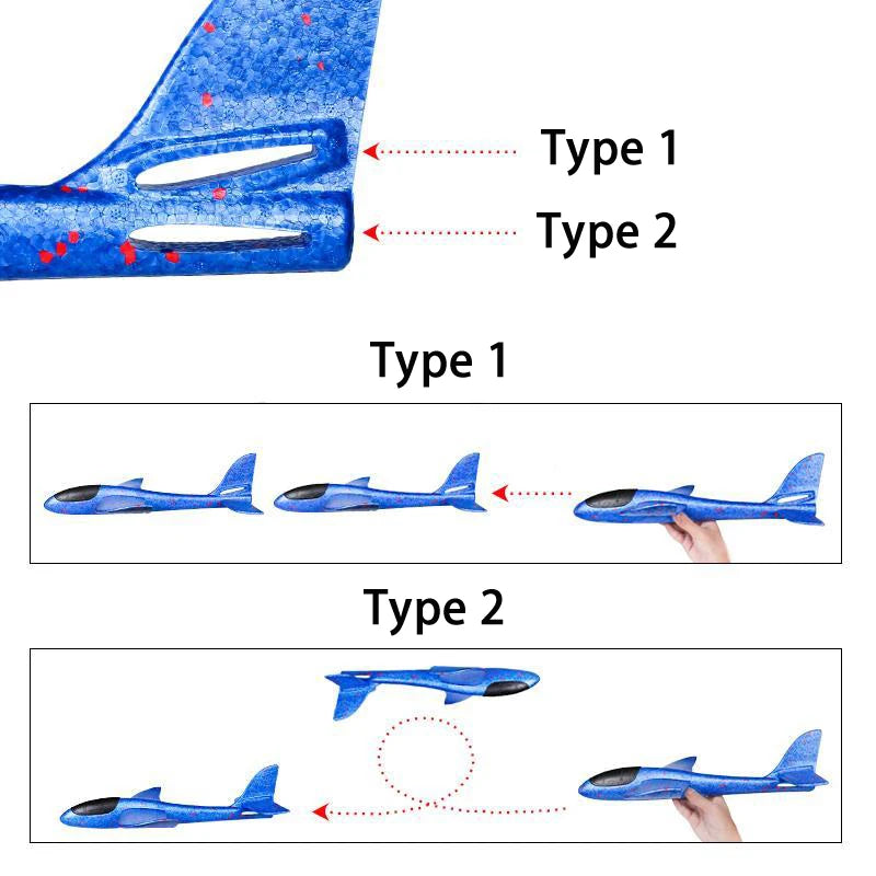 48cm Large EPP Foam Hand Throwing Aircraft Toys Gyratory Stunt