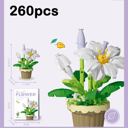Mini Flowers Building Blocks Simulation Succulent Puzzle for Kid
