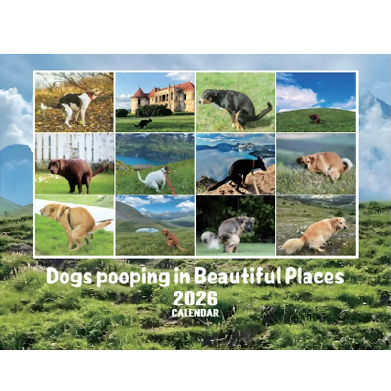 2026 Pooping Dog Calendar-Year Monthly Planner & Agenda Schedule