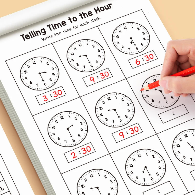 Children's Time Concept Practice Workbook, Suitable for Home School