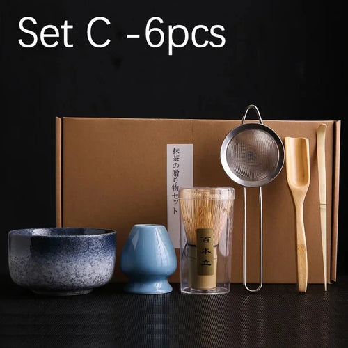 4/6/7PCS Japanese Matcha Blender Set with Bamboo Whisk Matcha Brush