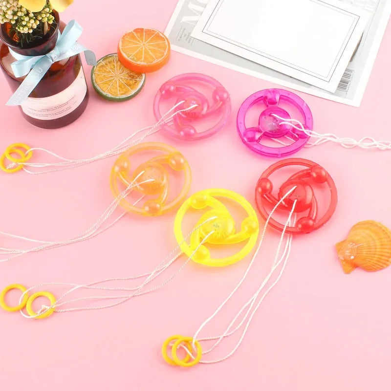 3pcs New Luminous Hand Pull Luminous Flashing Rope Flywheel Toy Led