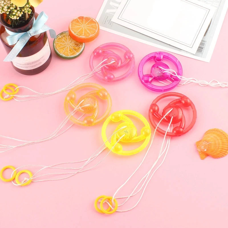 3pcs New Luminous Hand Pull Luminous Flashing Rope Flywheel Toy Led