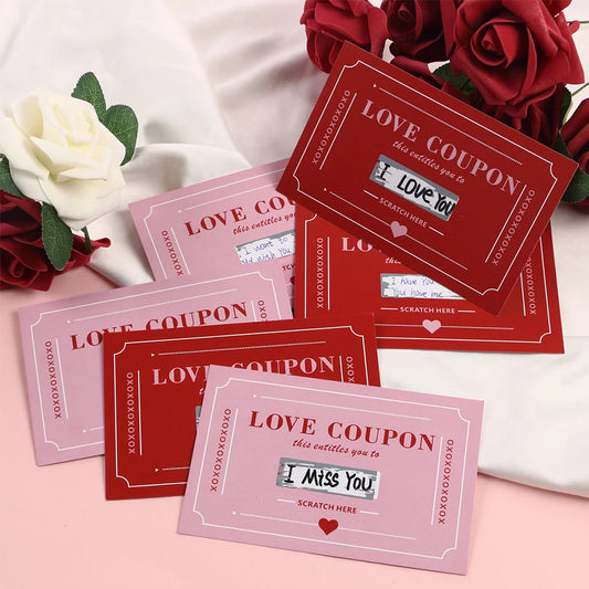 10Pcs/20Pcs Scratch-Off Love Coupons Couple Scratch Off Cards