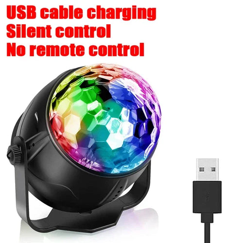 LED Stage Disco Light Rotating DJ Ball Strobe Remote Sound Control