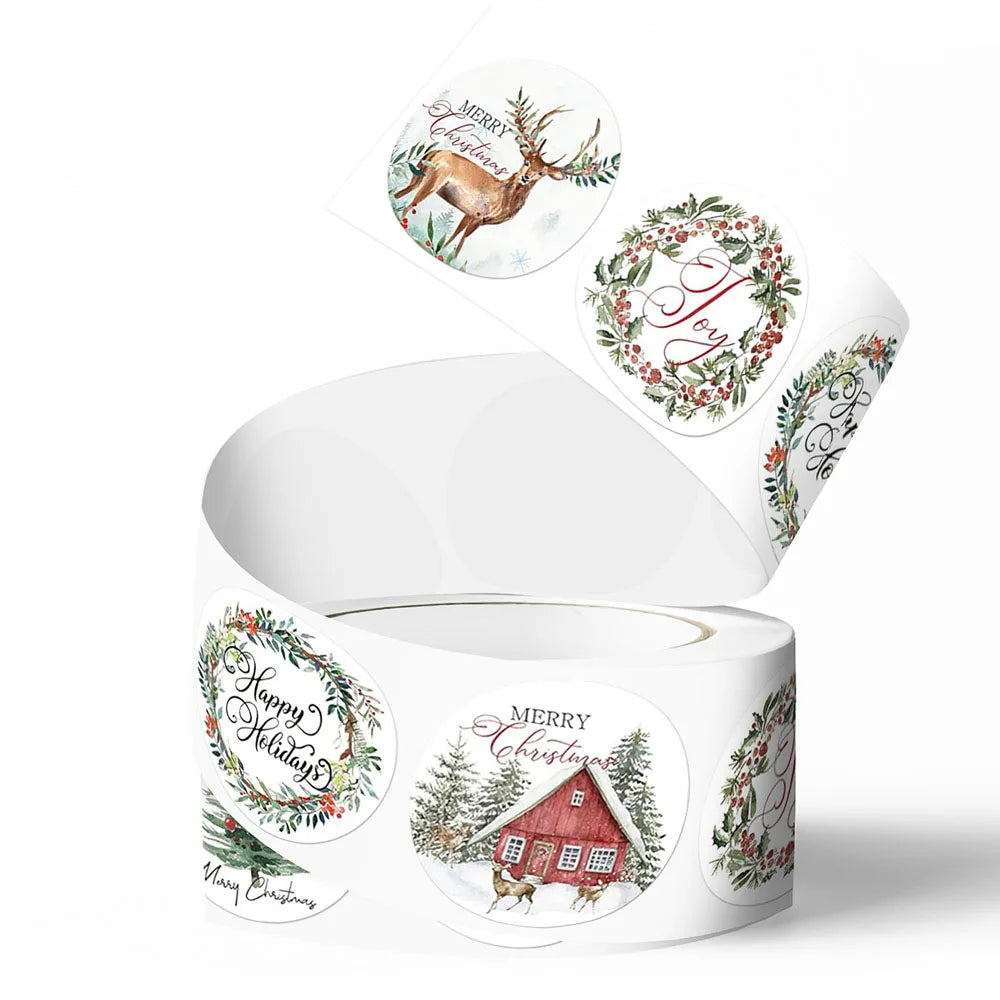 500pcs Cartoon Christmas-themed Gift Stickers, Reward Stickers, Anime