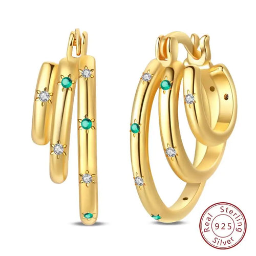 Hot 925 Sterling Silver Earrings Charm Simple Shining Lotus Zircon