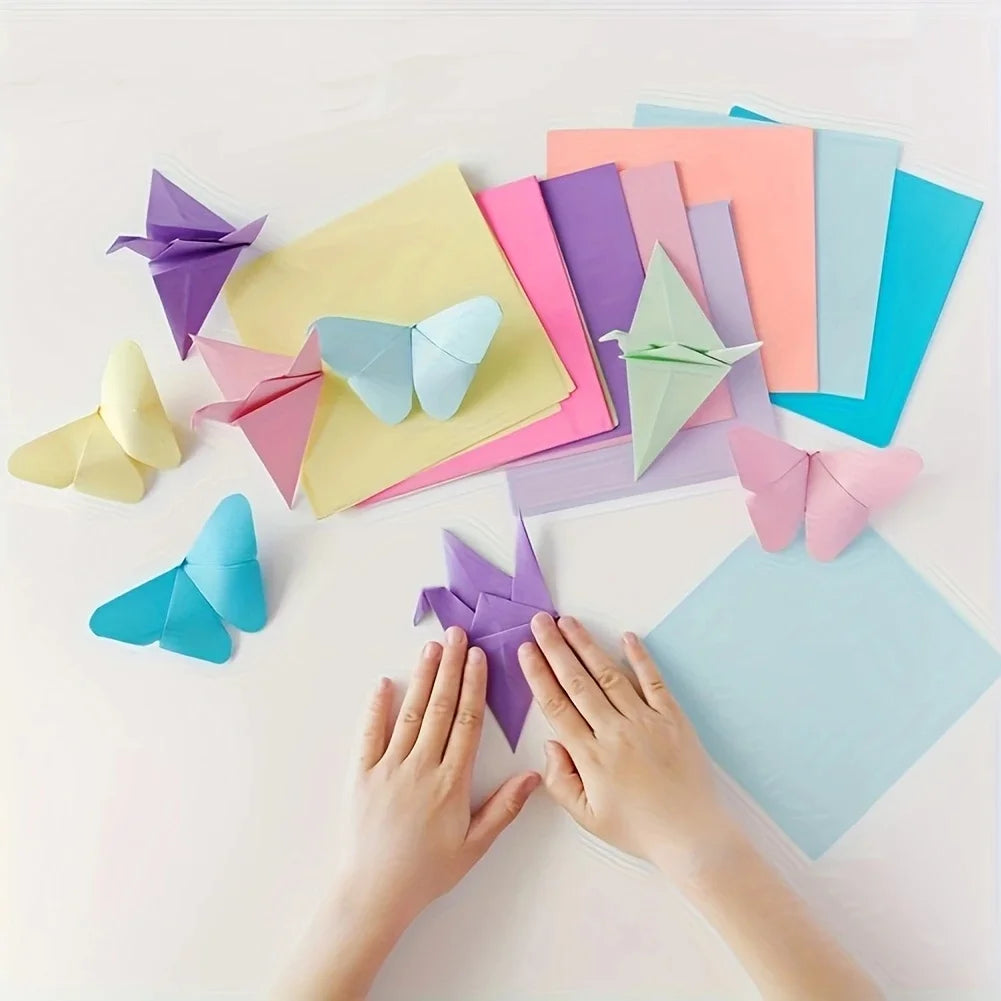 100 sheets of cardstock available in 10 colors for origami art crafts