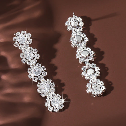 2PC Women's Fashion Trend DIY Pearl Petal Ball Earrings Outdoor Travel