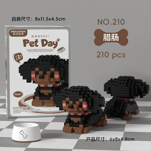 Animal Small Particle Dog Cat  Mini Building Blocks DIY Assembly Brick