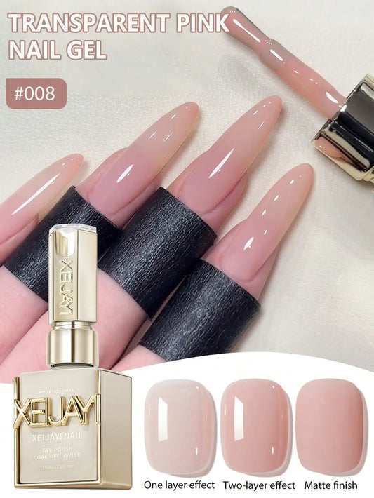 15ML transparent pink gel nail polish long-lasting nail polish gel