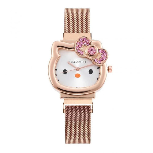 Hello Kitty Diamond  Watch Cat Bow Kawaii Pink Ladies Gold Sliver