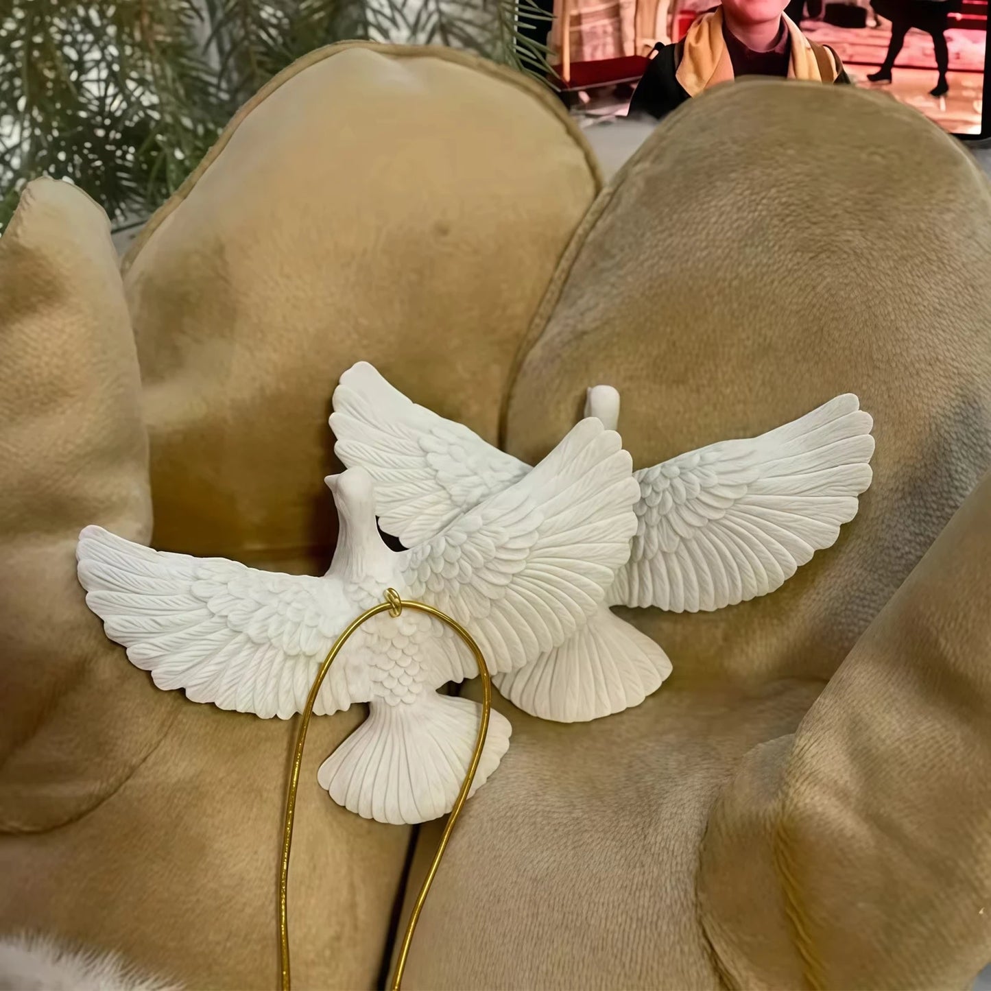 1-6pcs Style Friendship Doves Peace Doves Resin Christmas Ornament