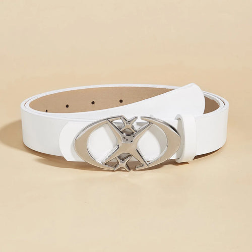 Stylish Oval Cross Metal Buckle Belt - Durable, Simple, and