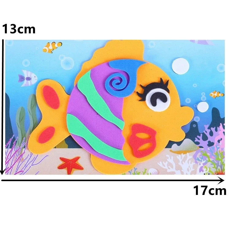 10/20pcs/lot 3D EVA Foam Sticker DIY Cartoon Animal Puzzle for