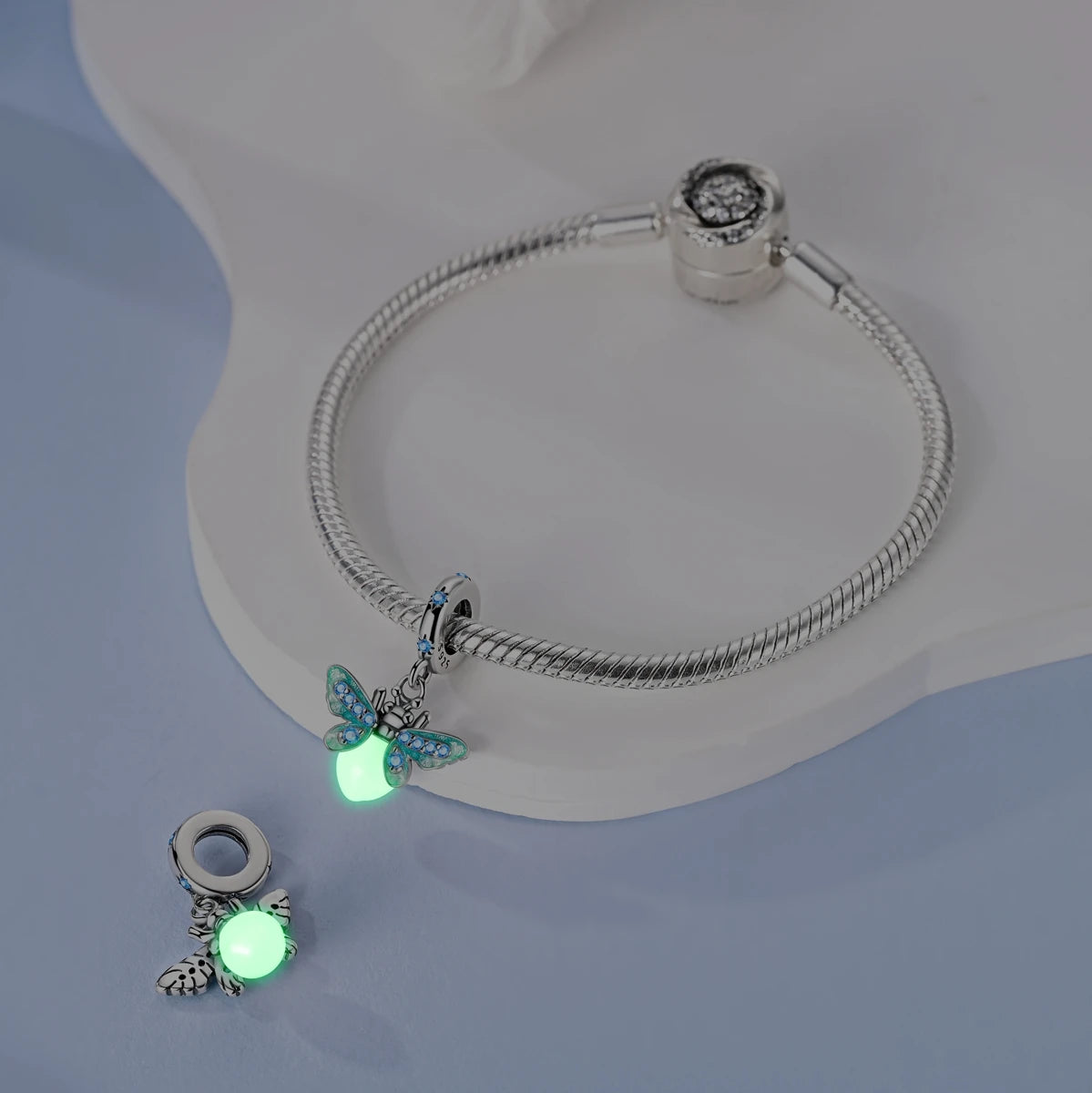 Fit Original 925 Sterling Silver Charms Beads Luminous Firefly Charms