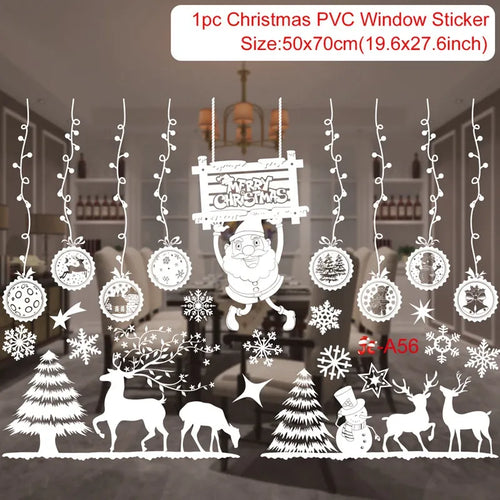 Christmas Window Sticker Merry Christmas Decorations For Home 2023