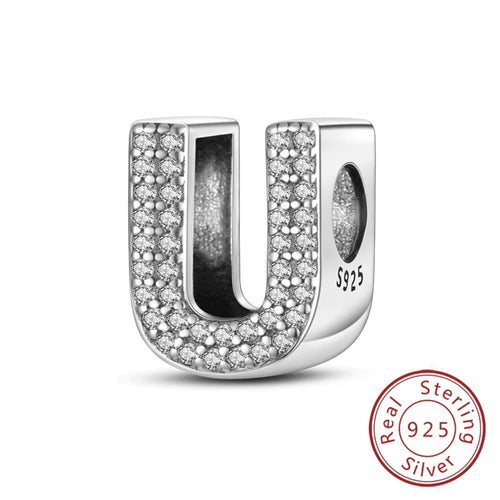 Charms Fit Original Bracelet A-Z Alphabet Charms Beads 925 Sterling